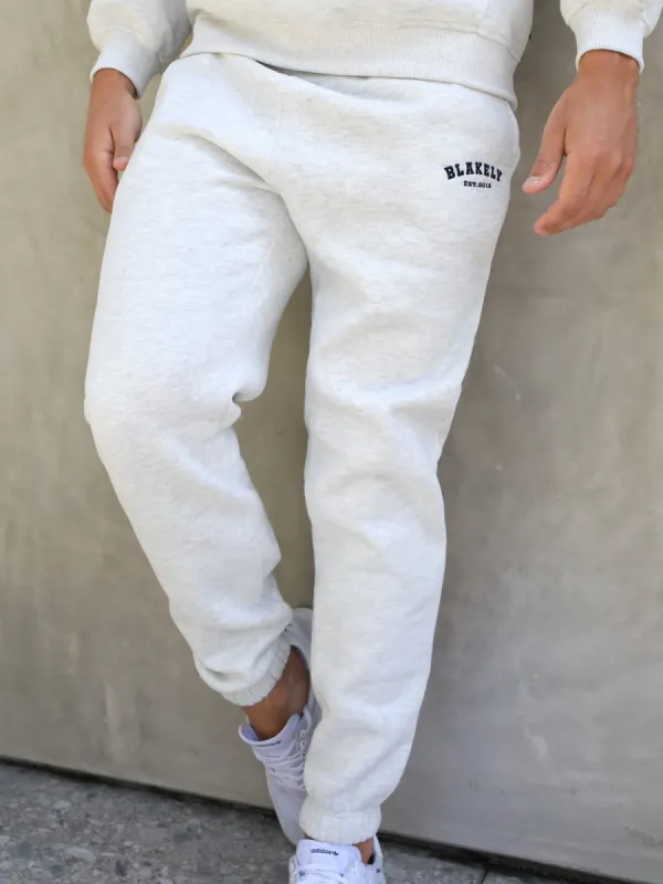 Varsity Relaxed Sweatpants - Marl White sold by Blakely