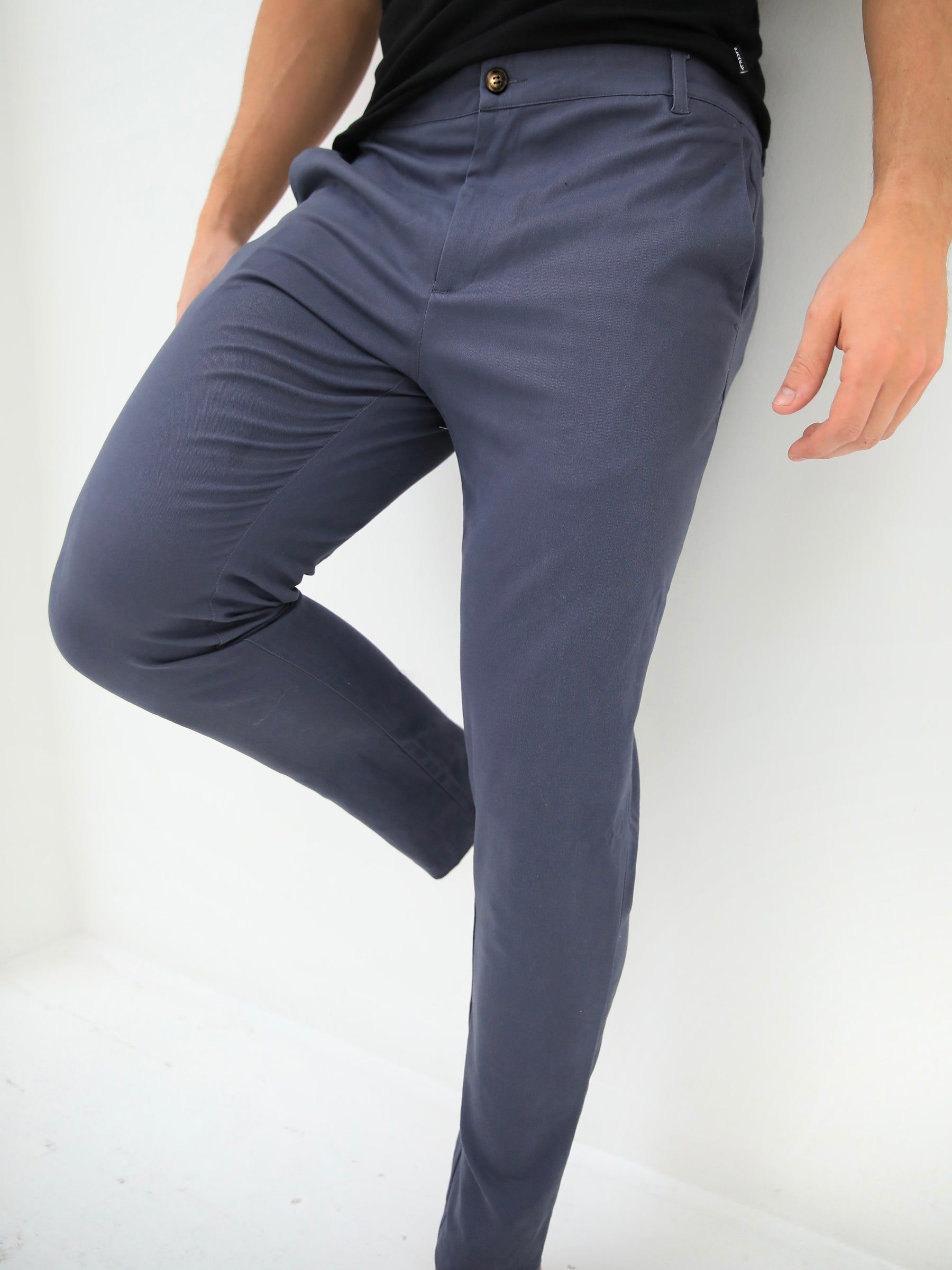 Sloane Stretch Fit Chinos - Light Blue sold by Blakely