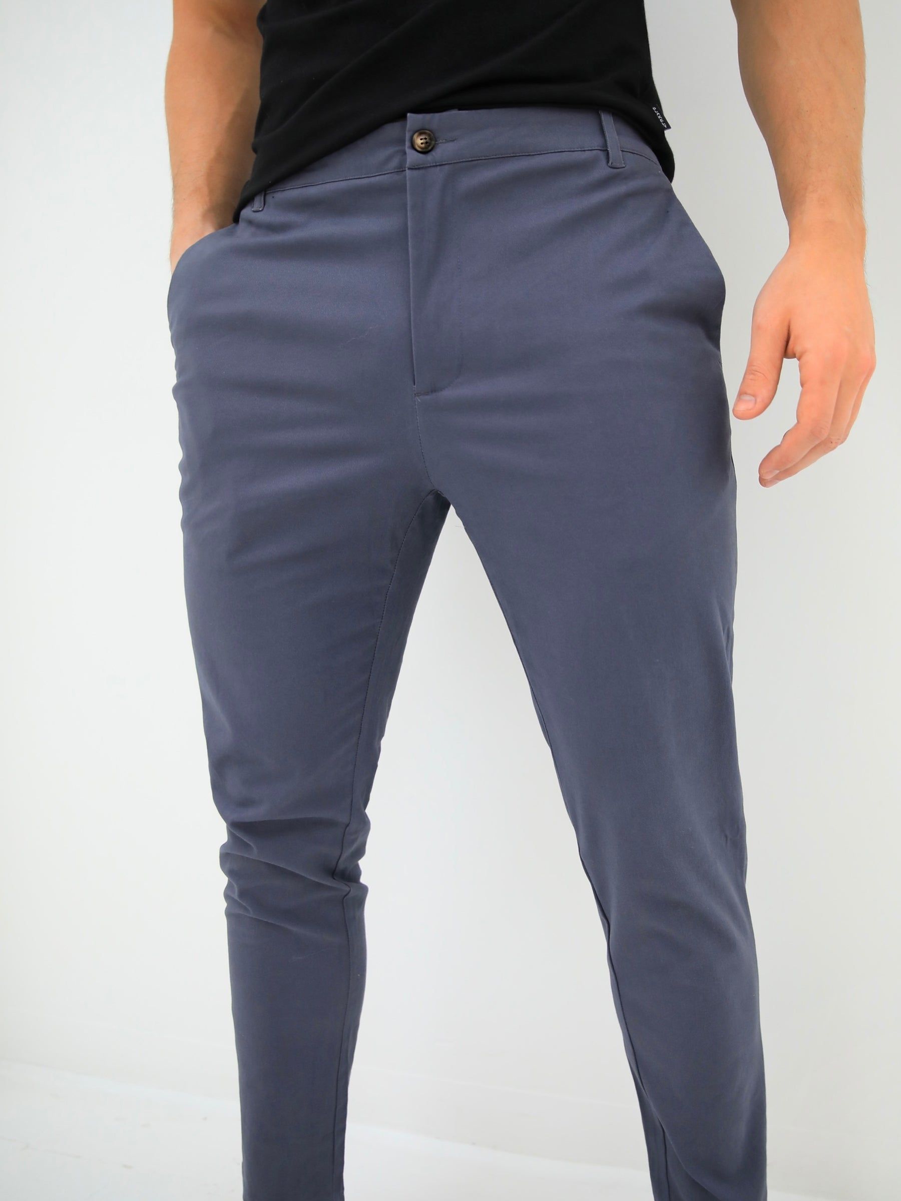 Sloane Stretch Fit Chinos - Light Blue sold by Blakely product image thumbnail 3