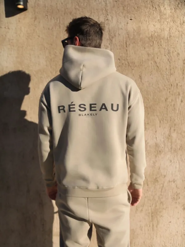 Reseau Relaxed Hoodie - Washed Khaki sold by Blakely