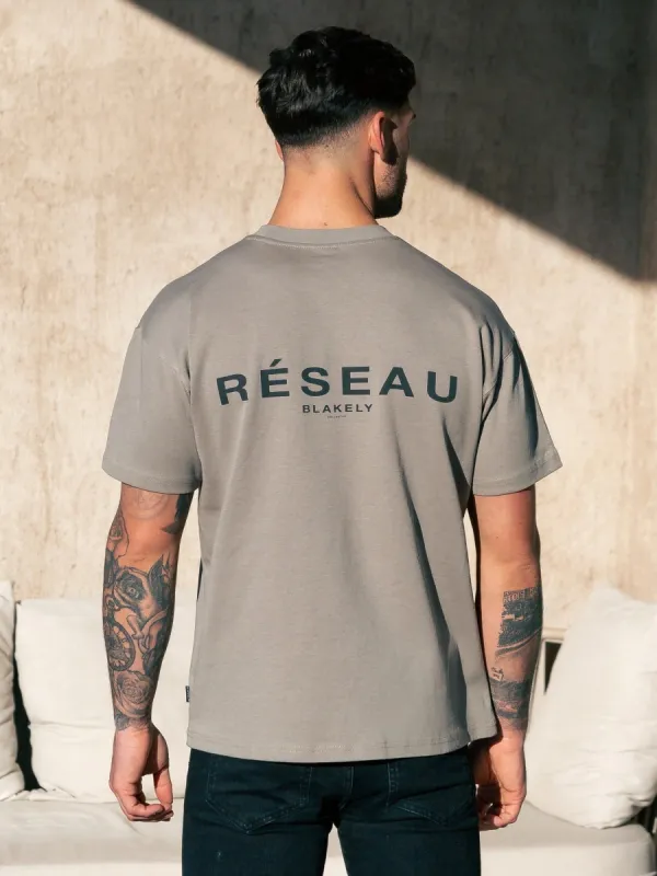 Reseau Relaxed T-Shirt - Stone Grey sold by Blakely