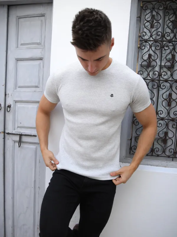 Akka Textured T-Shirt - Marl White sold by Blakely