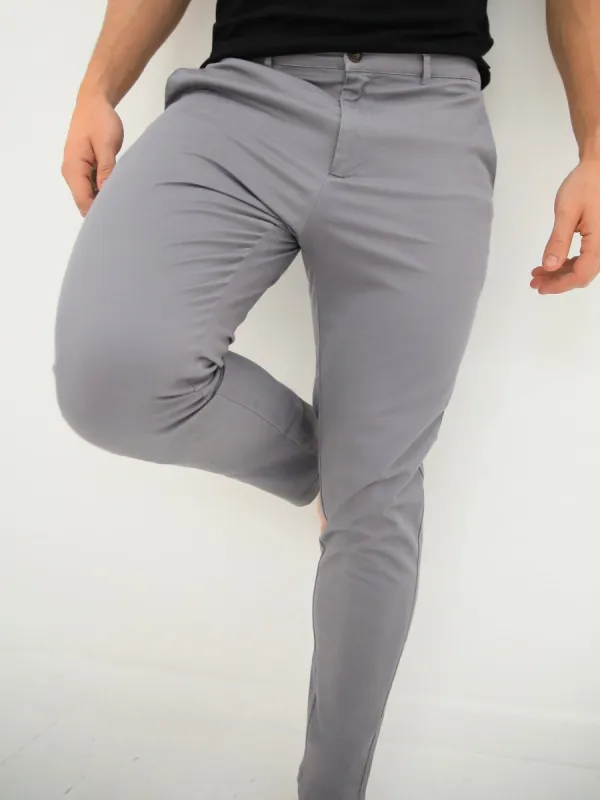 Kingsley Slim Fit Tailored Chinos - Slate Grey sold by Blakely