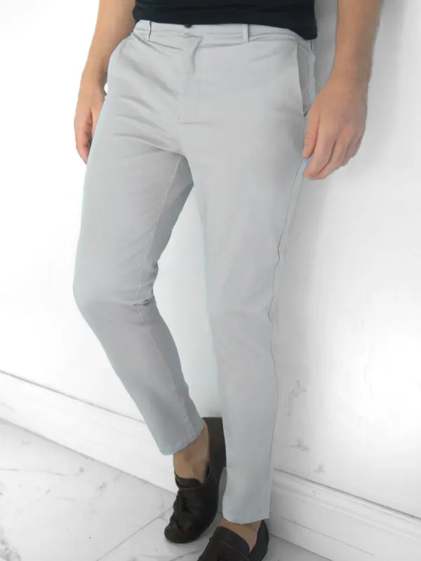 Kingsley Slim Fit Tailored Chinos - Pale Grey sold by Blakely