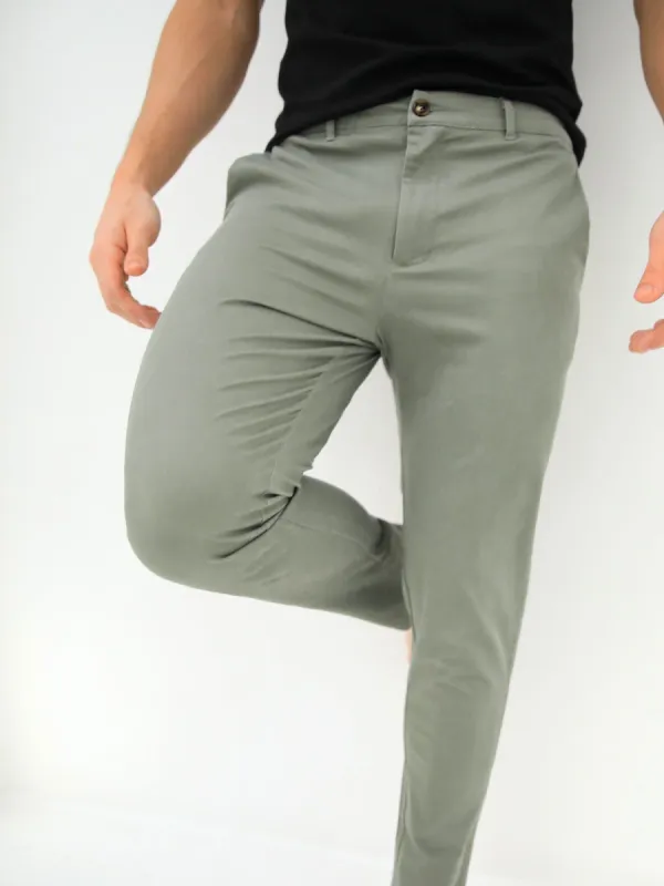 Sloane Stretch Fit Chinos - Light Green sold by Blakely