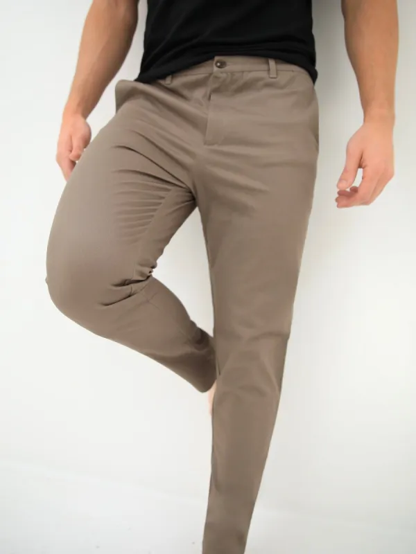 Sloane Stretch Fit Chinos - Light Brown sold by Blakely