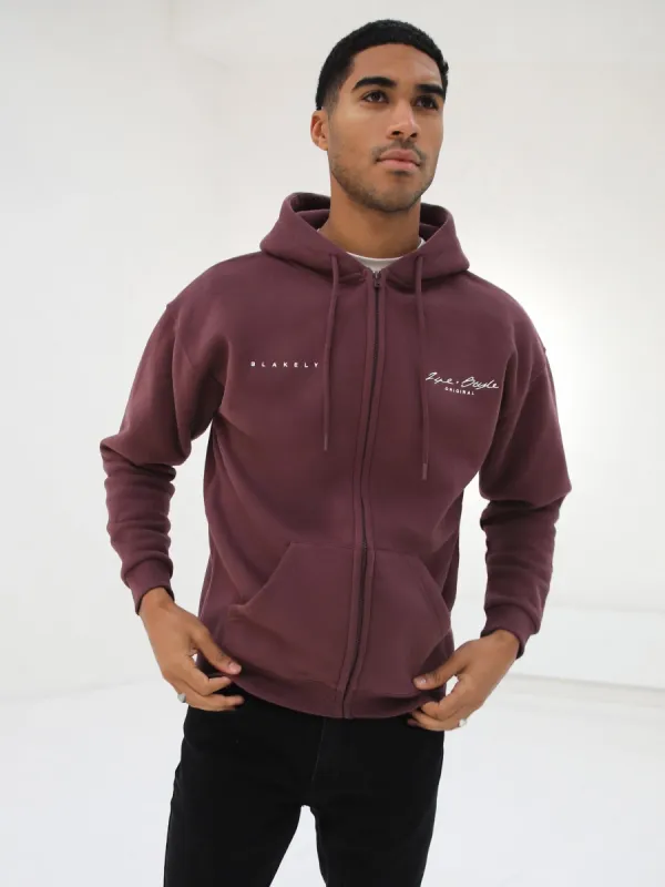 Life & Style Full Zip Hoodie - Burgundy sold by Blakely