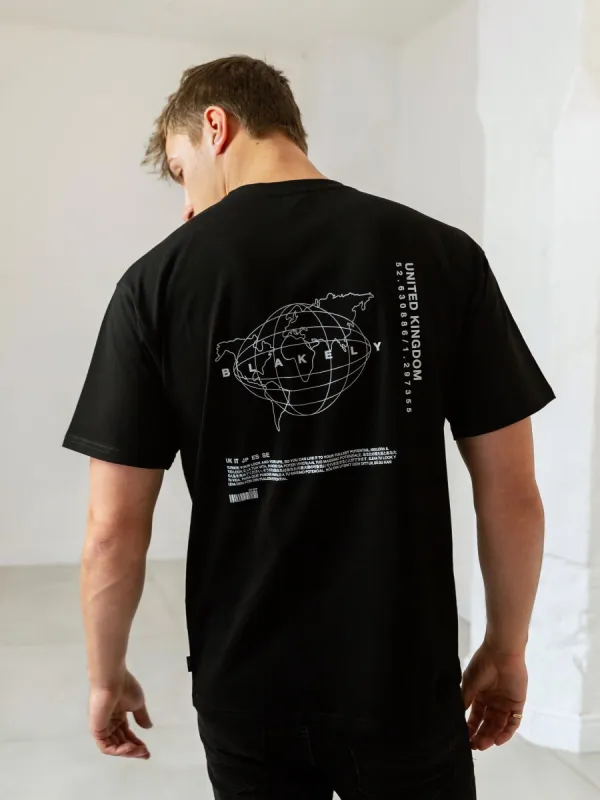 Global Relaxed Fit T-Shirt - Black sold by Blakely