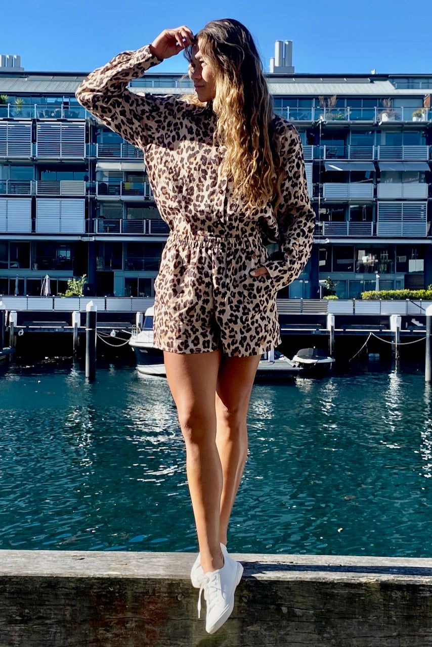LEOPARD LINEN OVERSIZED SHIRT sold by South of the Border product image thumbnail 4