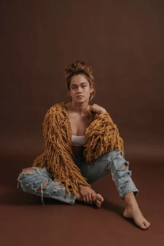 WOODSTOCK YETI SHRUG - MUSTARD sold by South of the Border