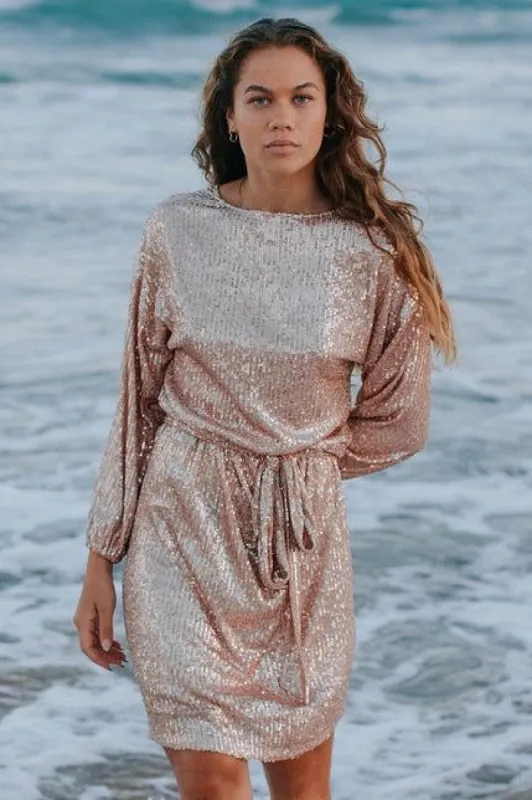 SKYWALKER SEQUIN DRESS - ORIGINAL ROSE GOLD sold by South of the Border