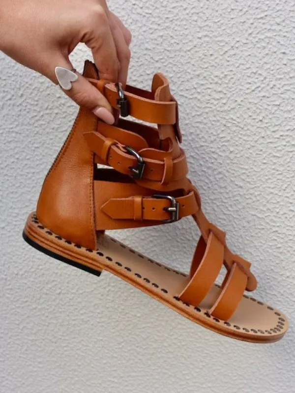 STUDDED GLADIATOR - CLASSIC TAN sold by South of the Border
