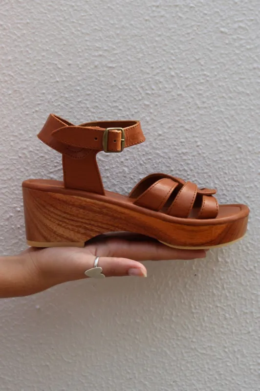 SAGE LOW PLATFORM SANDAL- TAN sold by South of the Border