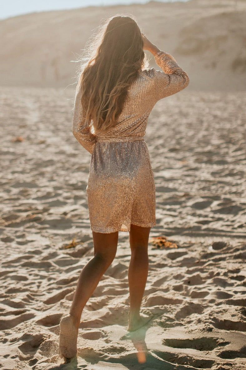 BENTLEY SEQUIN DRESS : ORIGINAL ROSE GOLD sold by South of the Border product image thumbnail 4