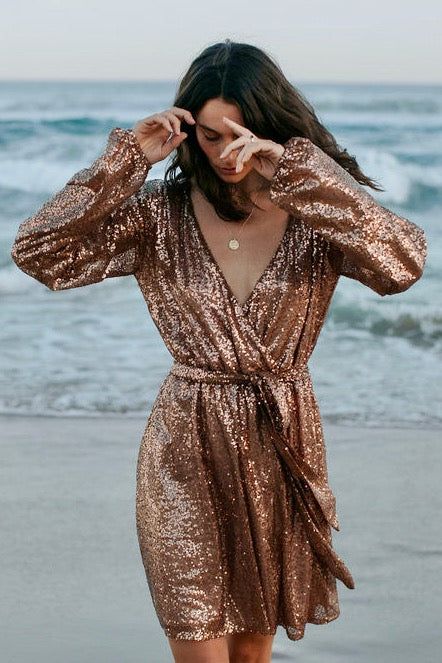 BENTLEY SEQUIN DRESS REWORKED - BRONZE sold by South of the Border product image thumbnail 3