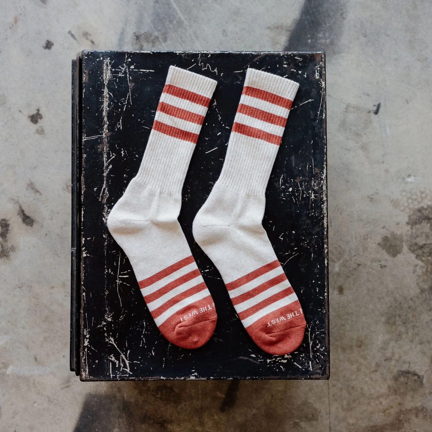 Heather Stripe Socks - Brick sold by Bradley Mountain