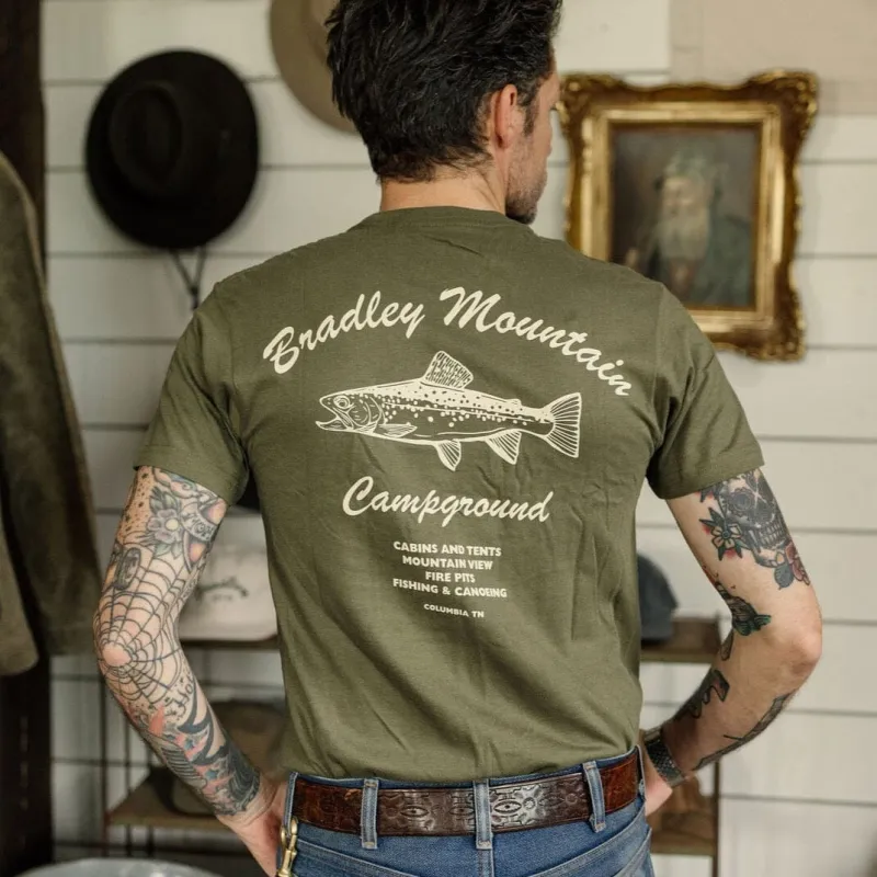 Olive Trout Tee sold by Bradley Mountain