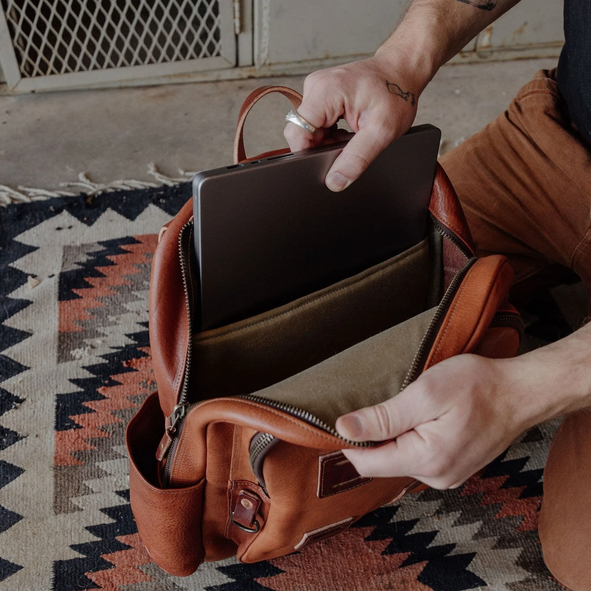 Leather Rover Backpack - Brown sold by Bradley Mountain product image thumbnail 5