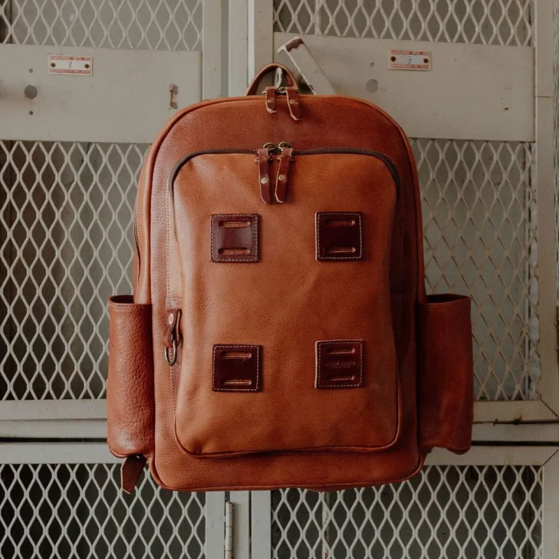 Leather Rover Backpack - Brown made by Bradley Mountain