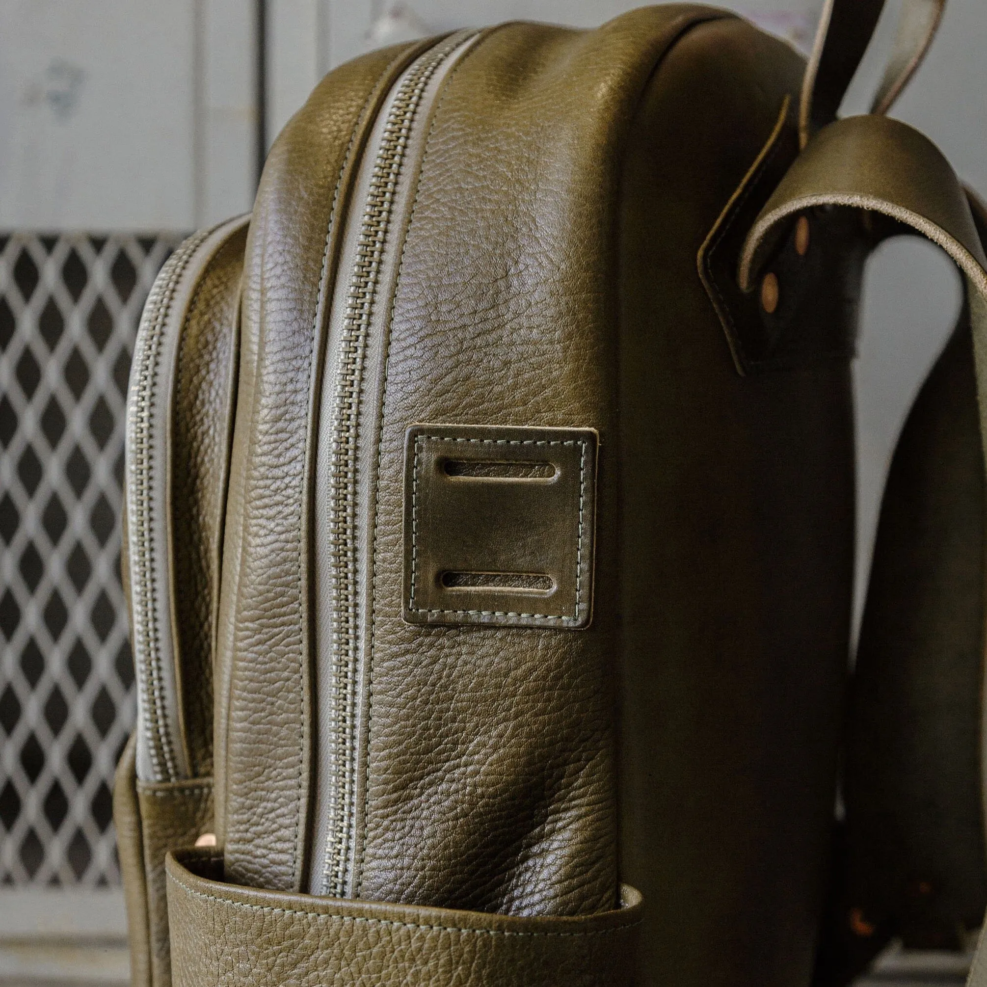 Leather Rover Backpack - Olive sold by Bradley Mountain product image thumbnail 4