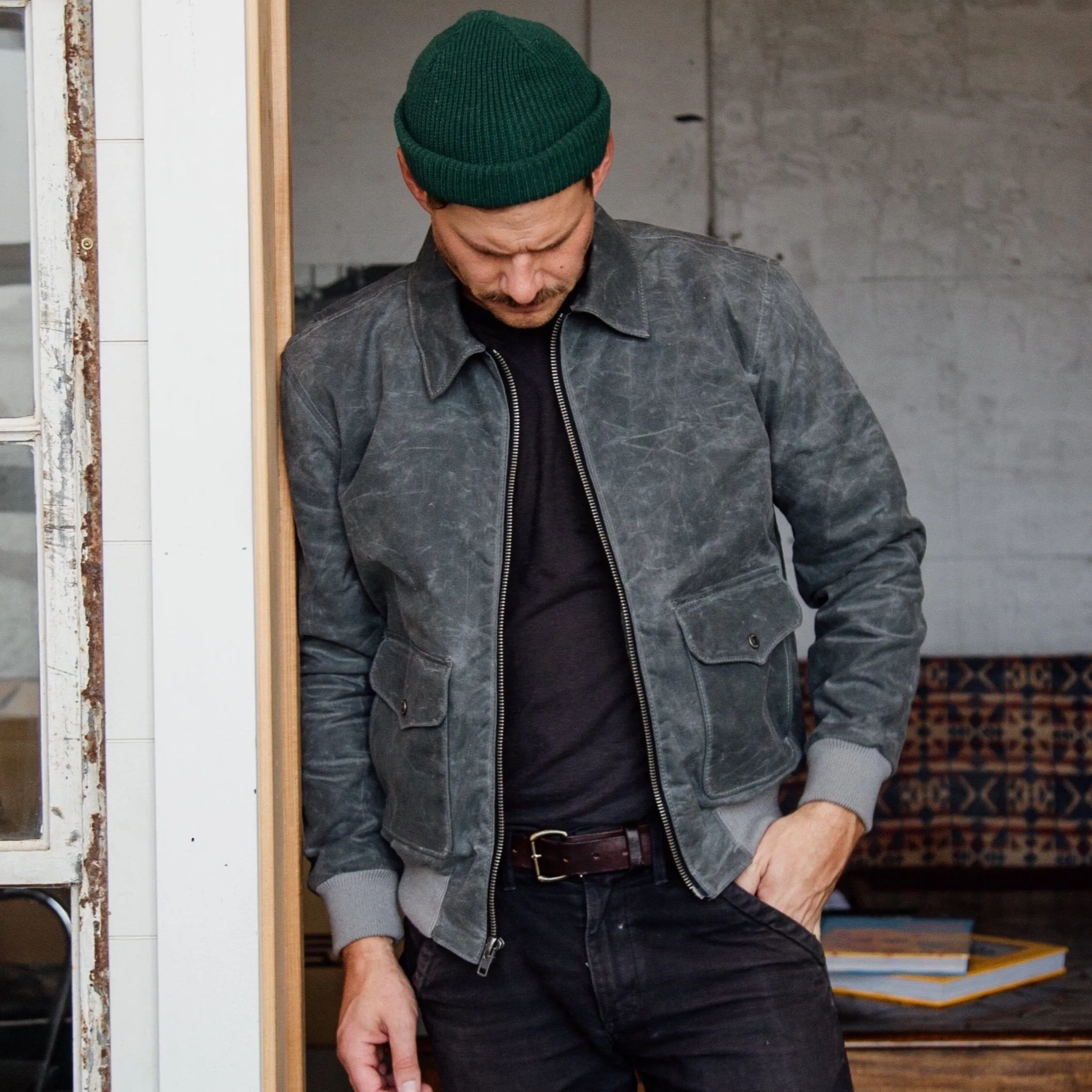G-1 Waxed Bomber - Charcoal sold by Bradley Mountain