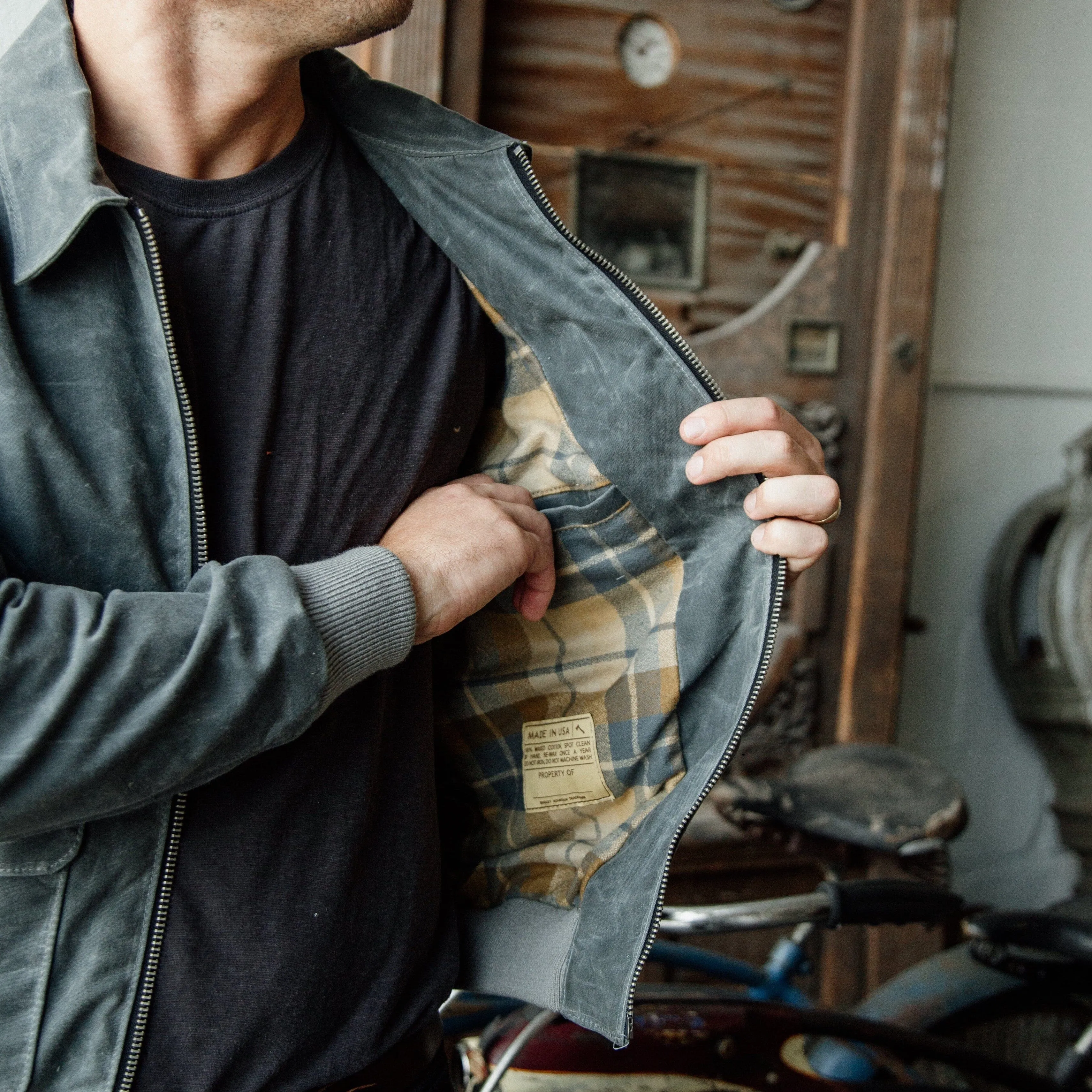G-1 Waxed Bomber - Charcoal sold by Bradley Mountain product image thumbnail 4