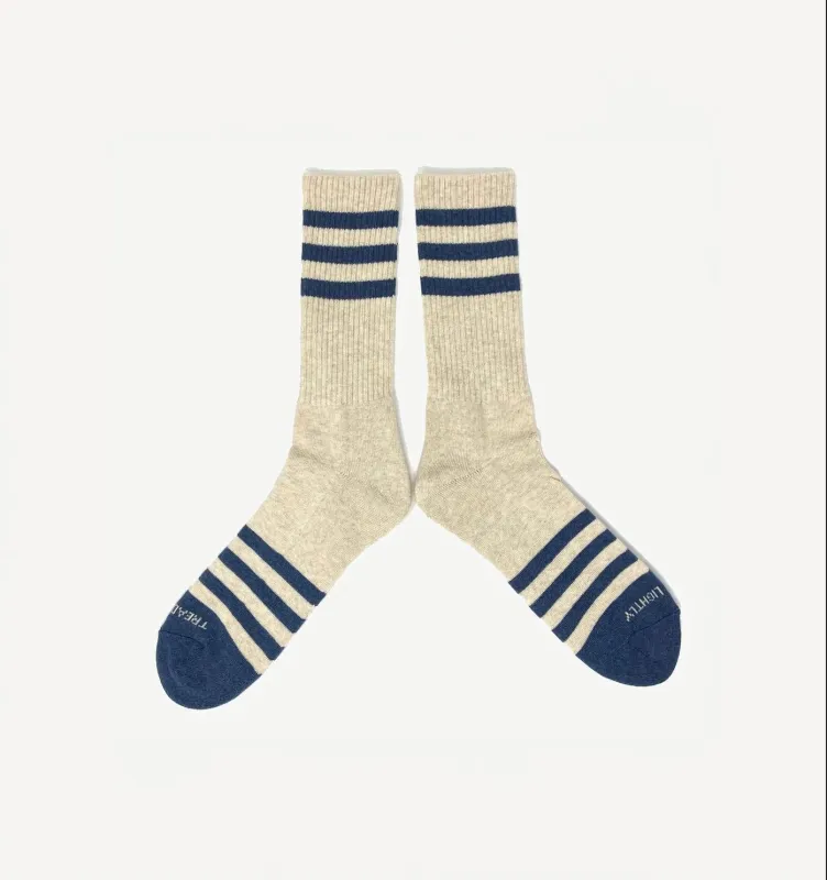 Heather Stripe Socks - Navy sold by Bradley Mountain