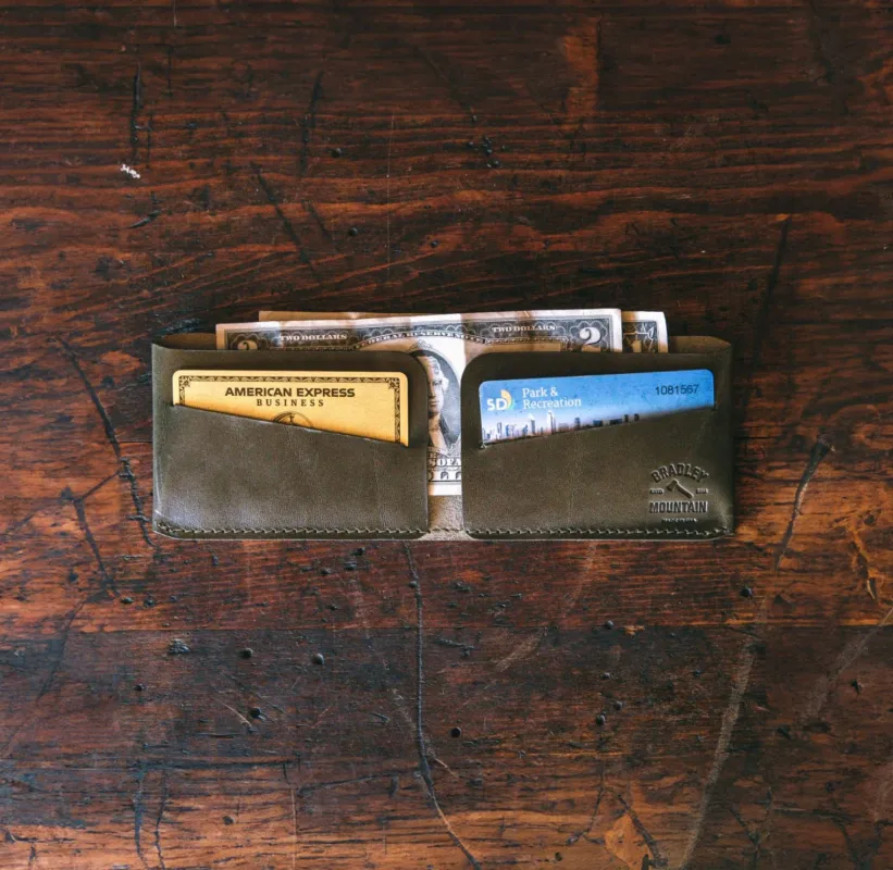Minimal Billfold Wallet - Olive sold by Bradley Mountain