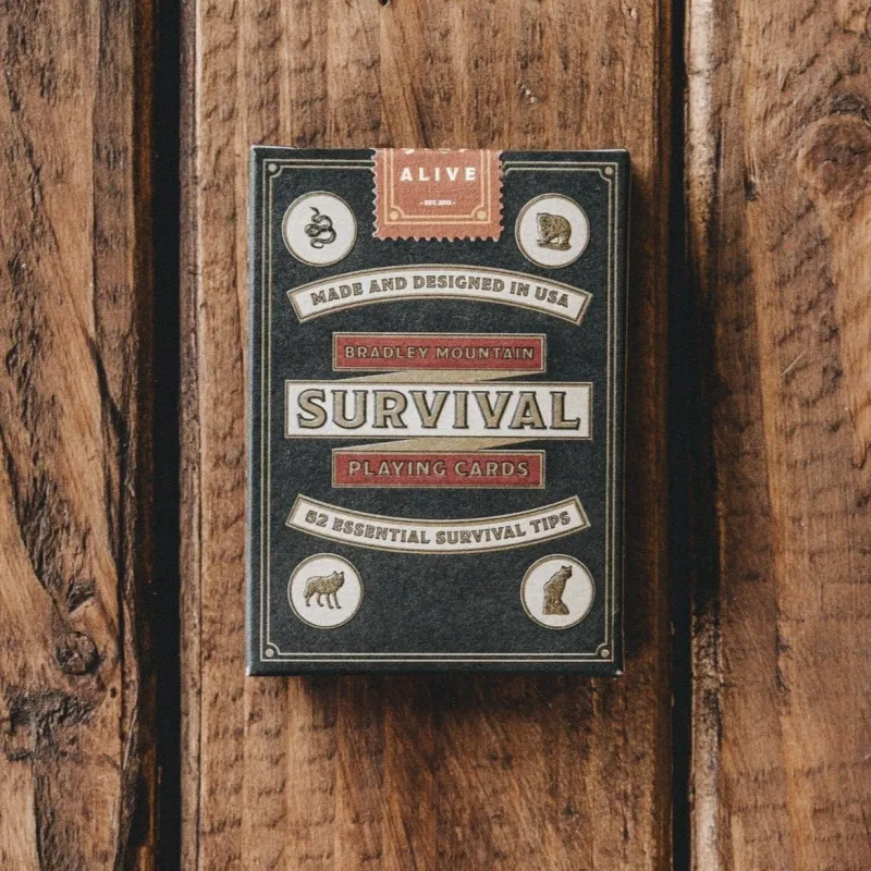 Survival Playing Cards - Charcoal sold by Bradley Mountain