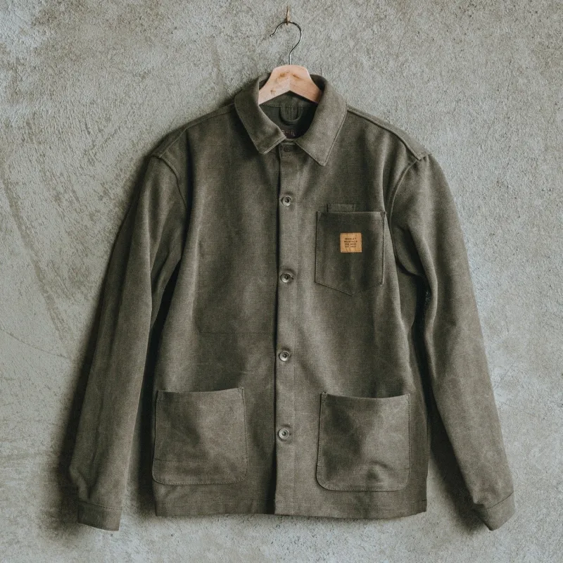 Edison Chore Coat - Stone Washed Olive sold by Bradley Mountain