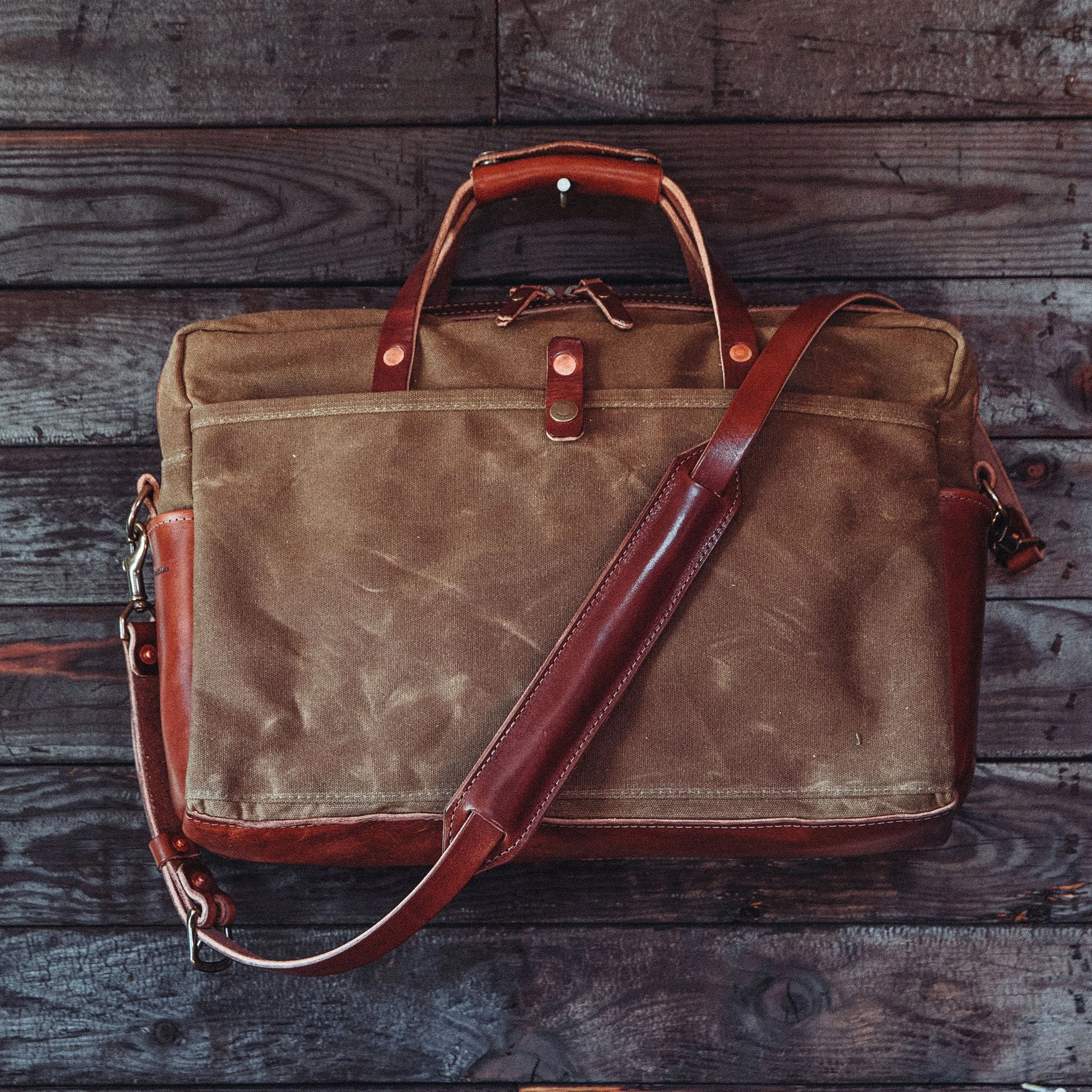 Courier Briefcase - Brush Brown sold by Bradley Mountain product image thumbnail 5
