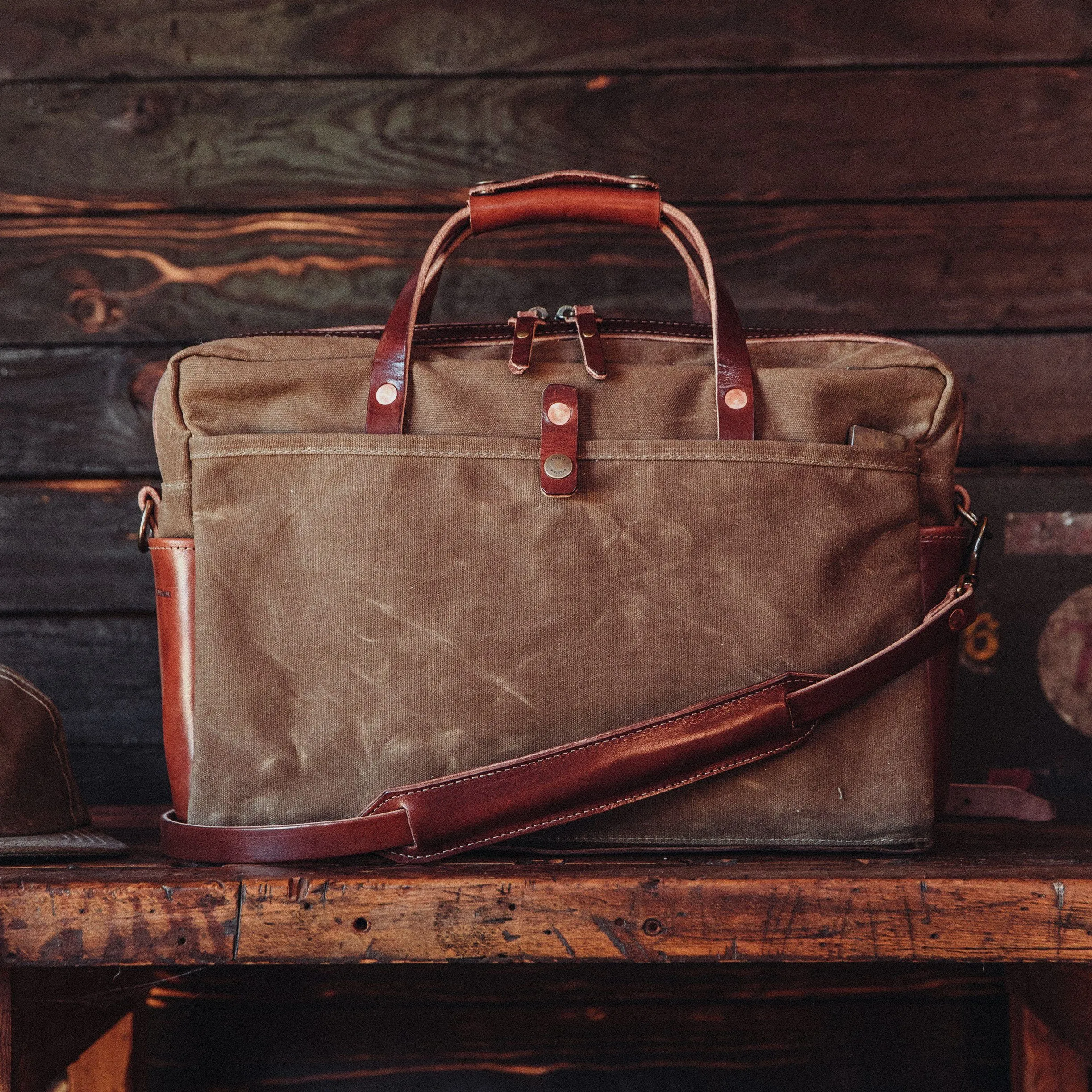Courier Briefcase - Brush Brown sold by Bradley Mountain product image thumbnail 3