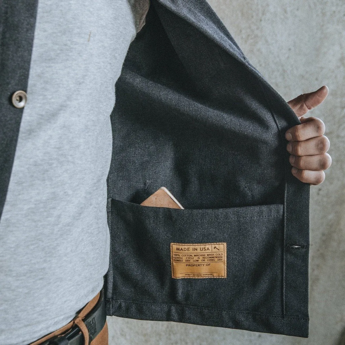 Edison Chore Coat - Stone Washed Black sold by Bradley Mountain product image thumbnail 3