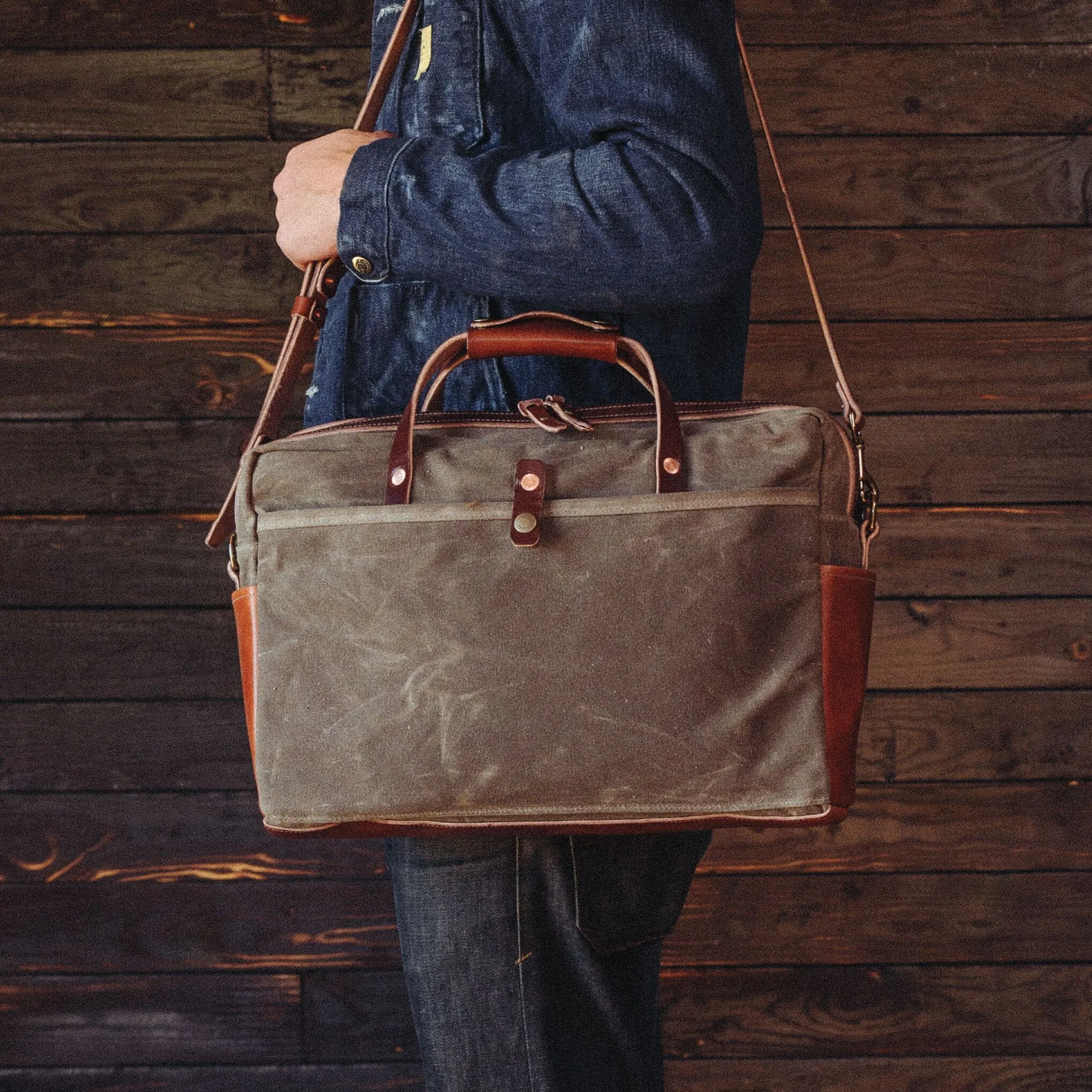 Courier Briefcase - Field Tan sold by Bradley Mountain