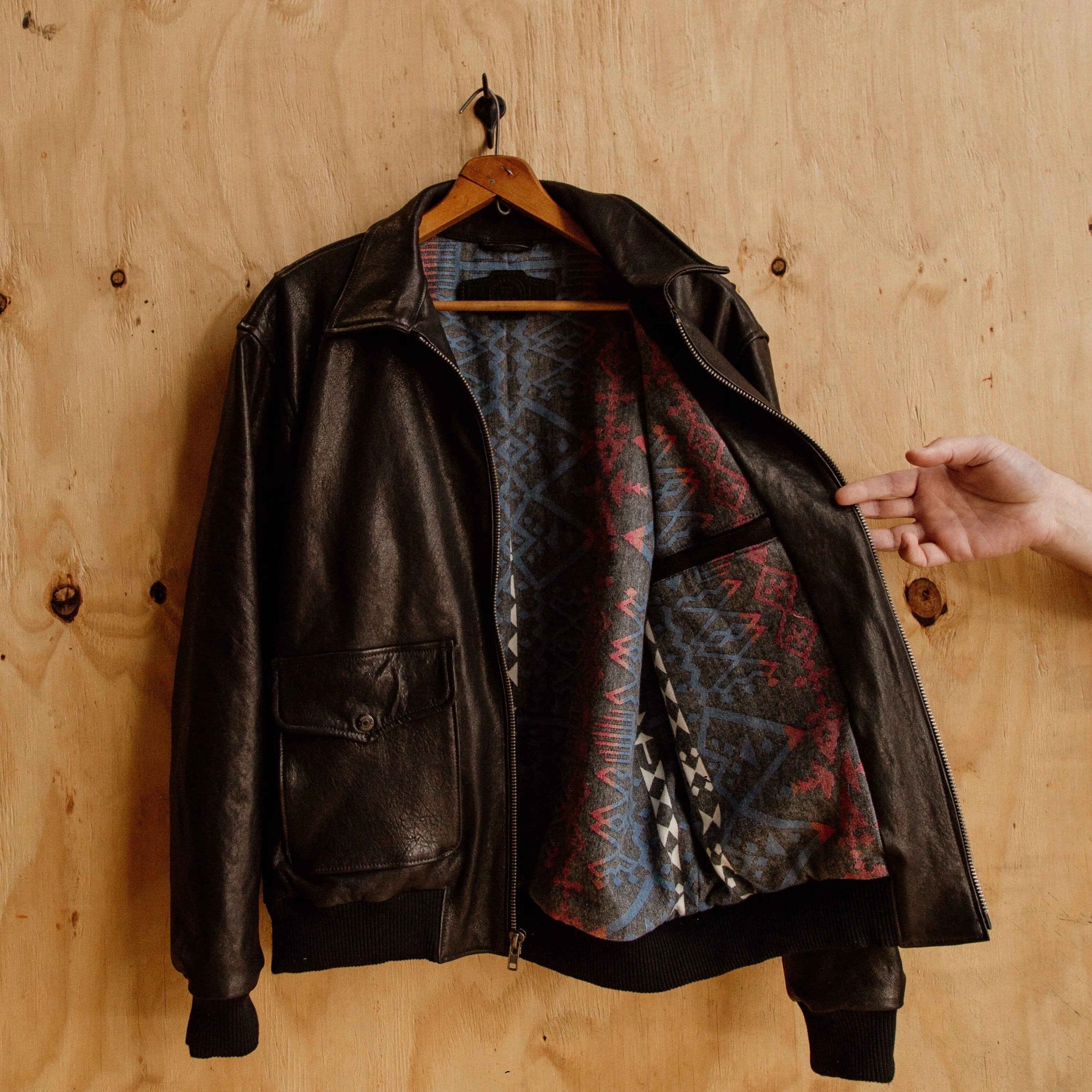 G-1 Leather Bomber - Black sold by Bradley Mountain product image thumbnail 4