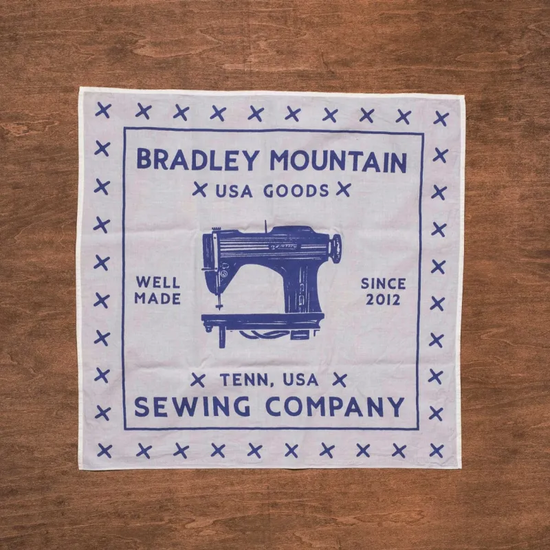 Sewing Company Bandana - White/Blue sold by Bradley Mountain