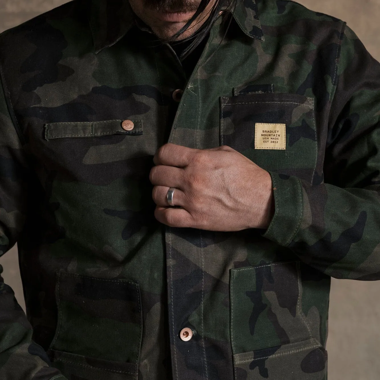 4-Season Cabin Jacket - Waxed Camo sold by Bradley Mountain product image thumbnail 2