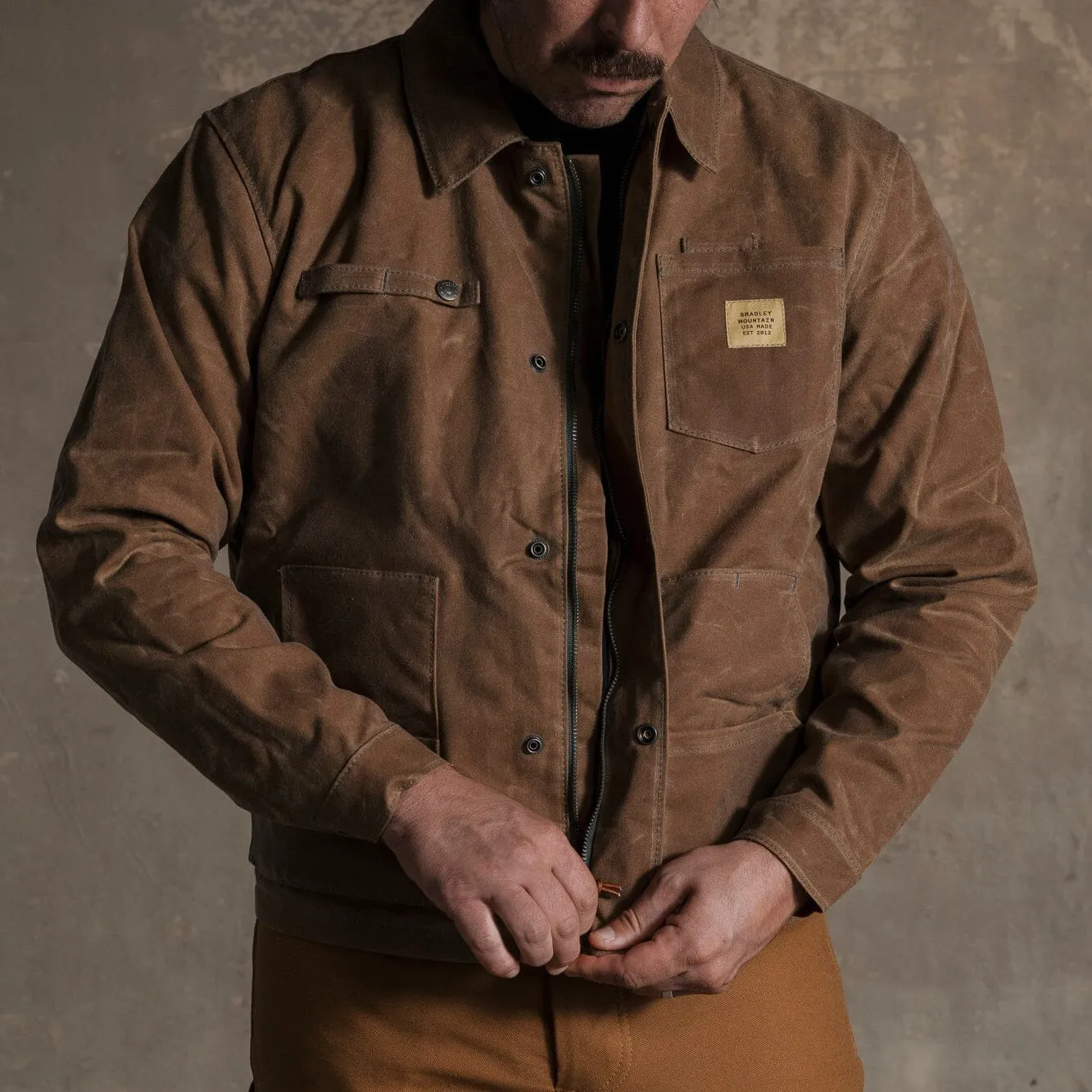 Cabin Jacket w/ Zipper - Brush Brown sold by Bradley Mountain product image thumbnail 5