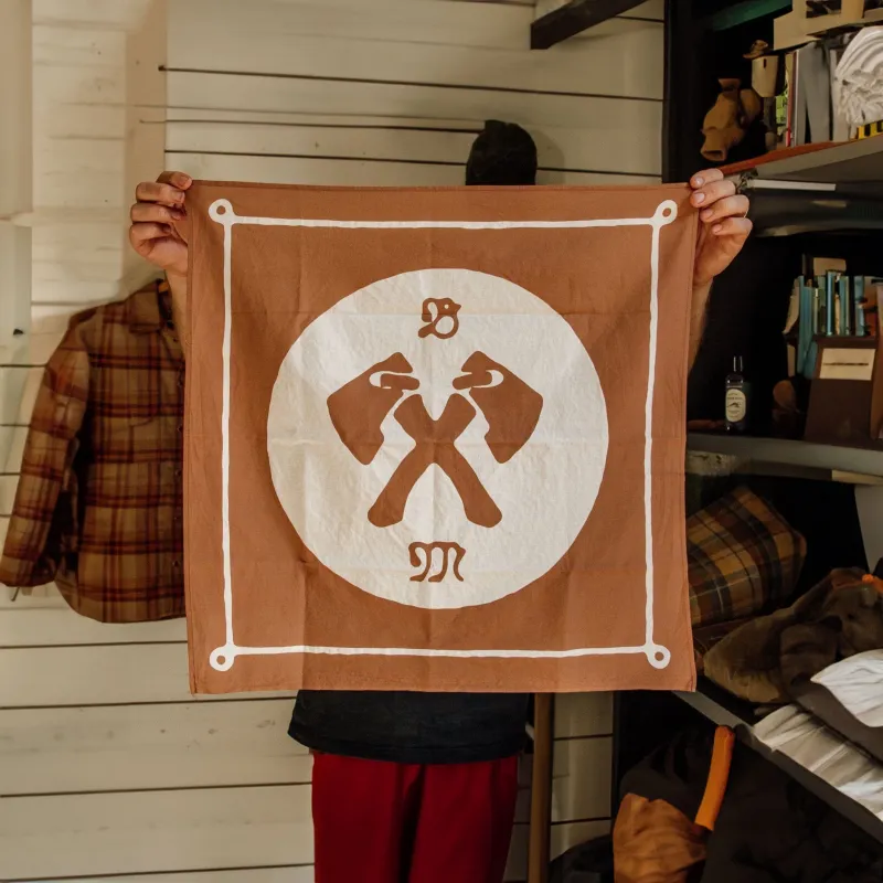 Axe Bandana - Japanese Selvedge - Tobacco sold by Bradley Mountain