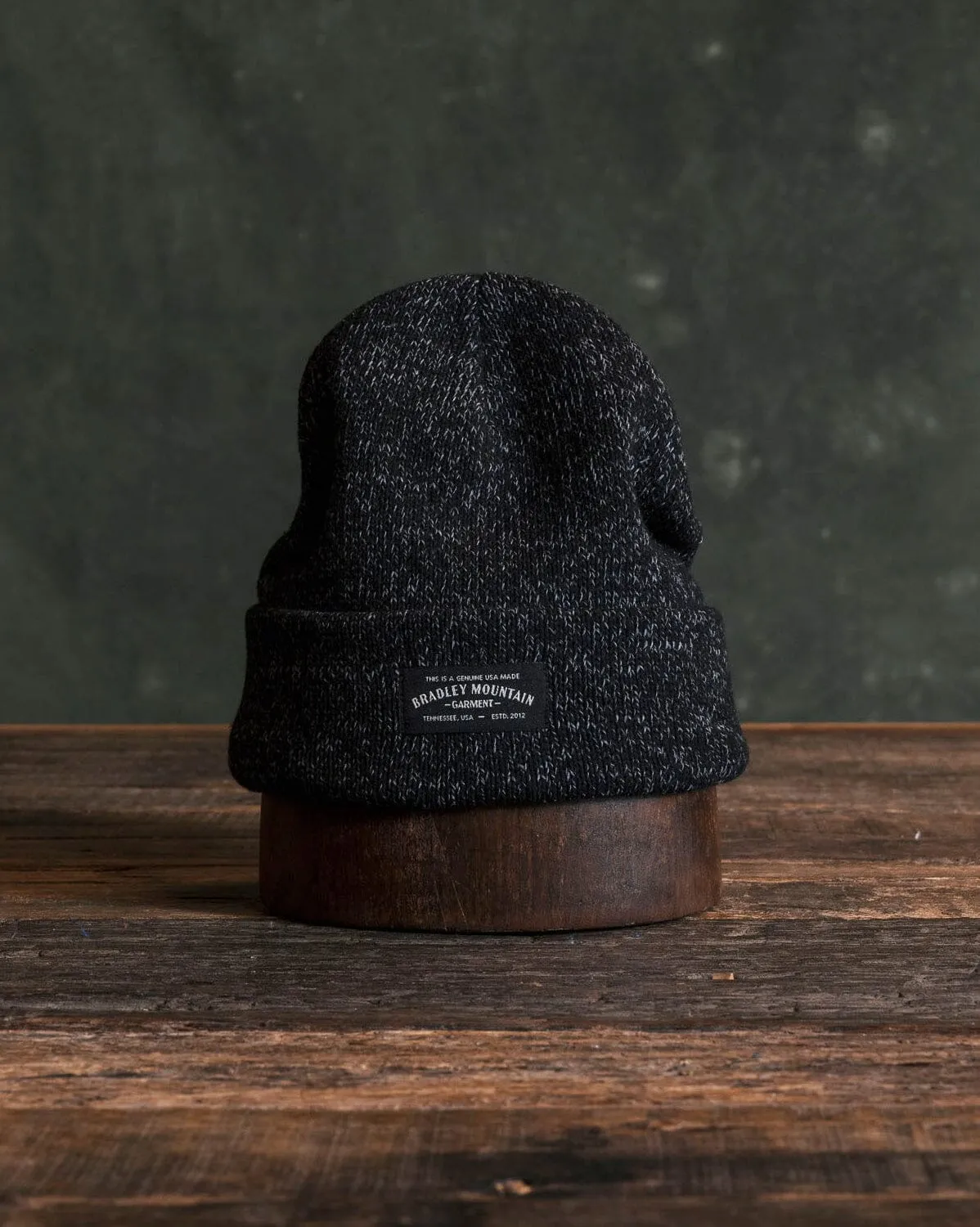 Melange Ragg Wool Beanie - Black Marl sold by Bradley Mountain