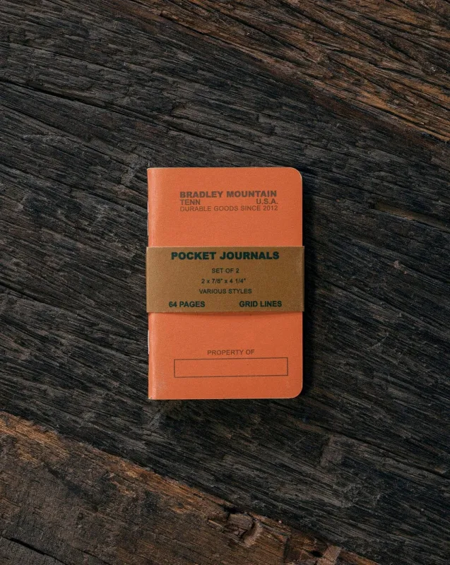 Pocket Journals - Orange - 2-Pack sold by Bradley Mountain