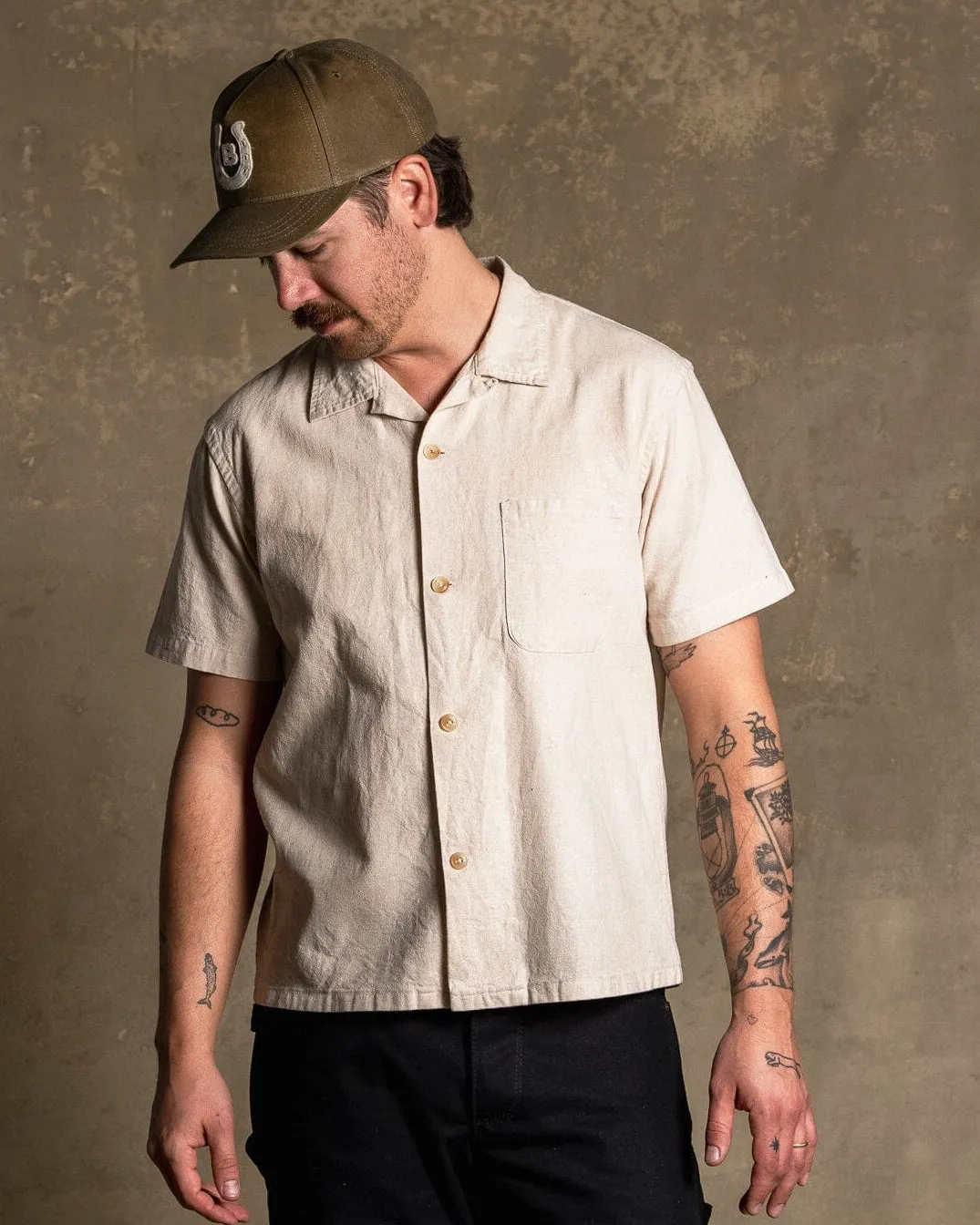 Wally Camp Shirt - Flax sold by Bradley Mountain