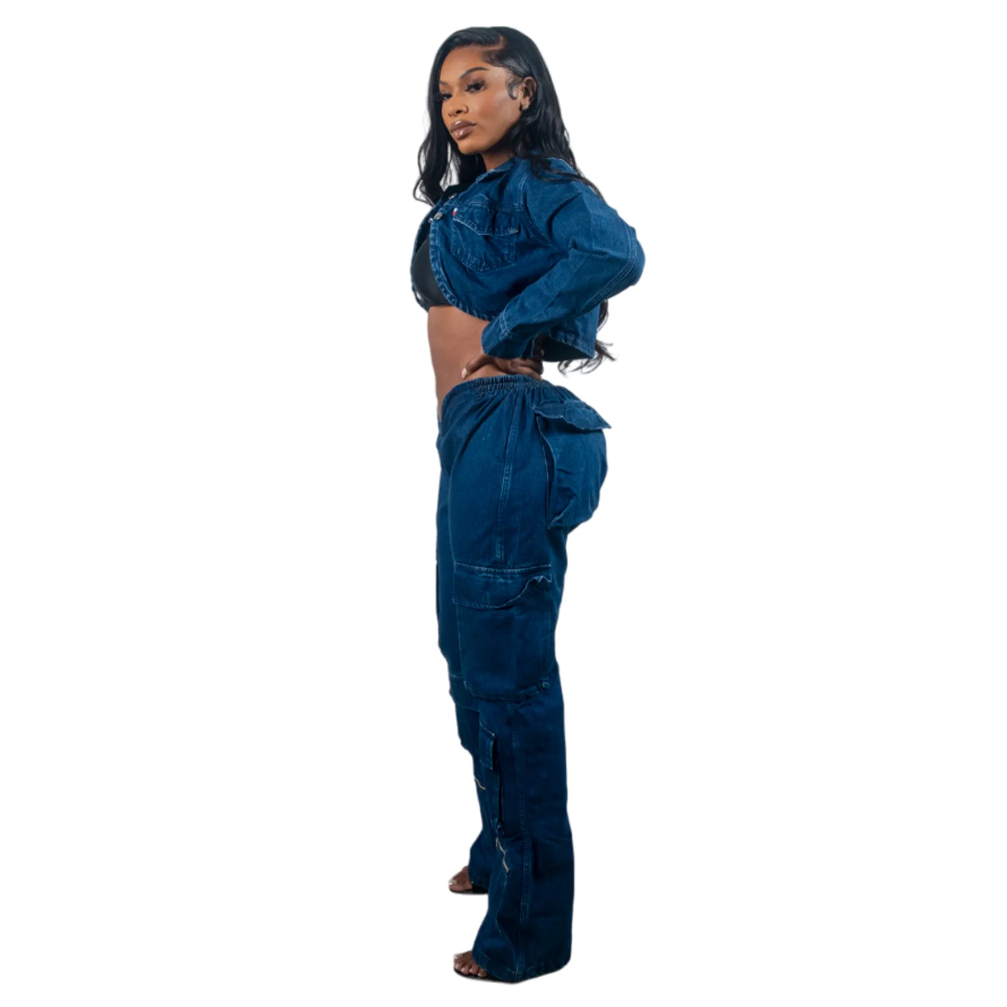 Cropped Denim Jacket Blue sold by Varenne product image thumbnail 3