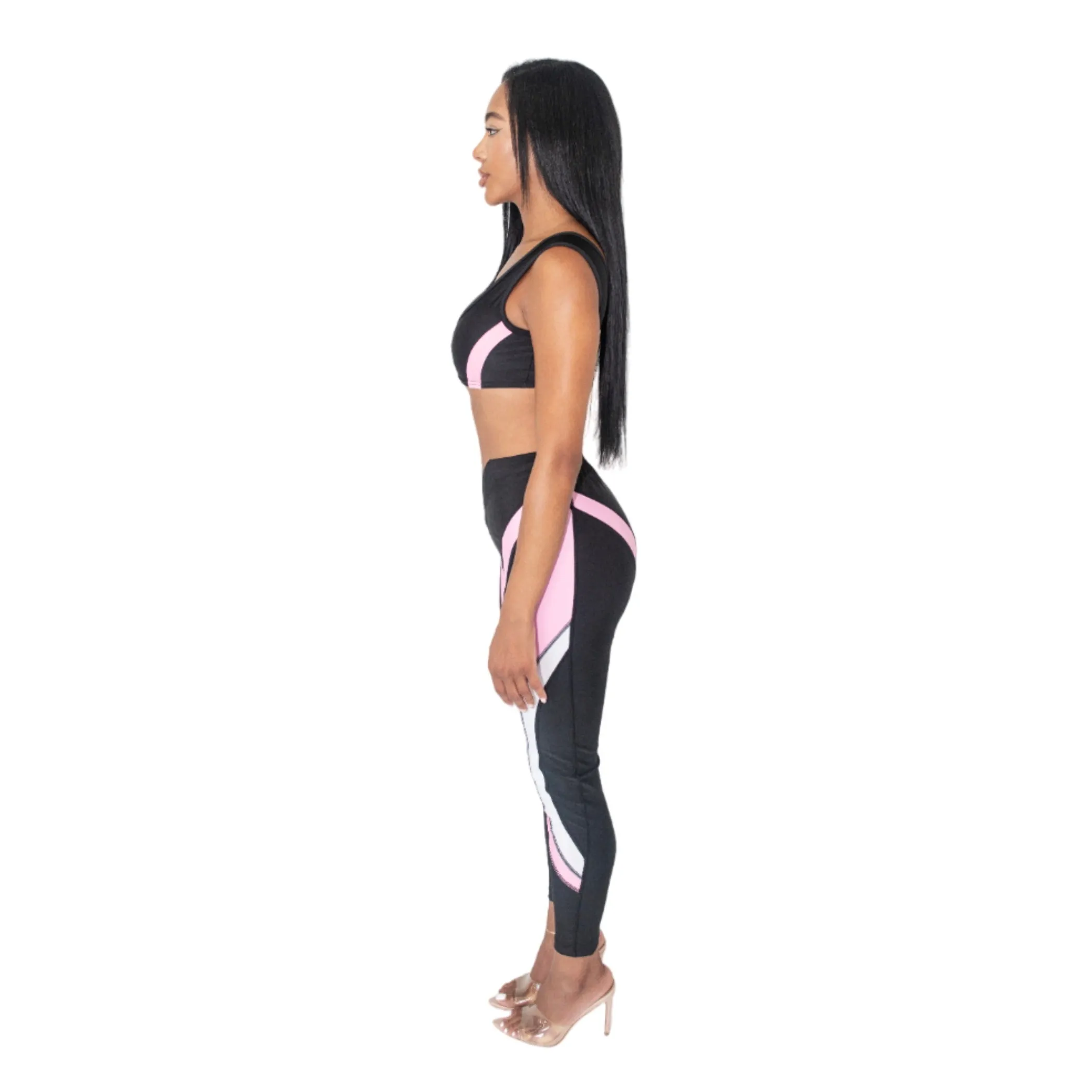 V Cut Pink Leggings sold by Varenne product image thumbnail 3