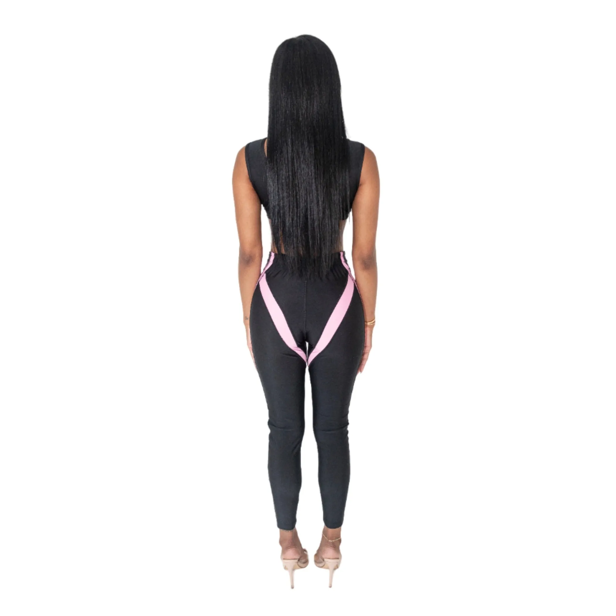 V Cut Pink Leggings sold by Varenne product image thumbnail 2