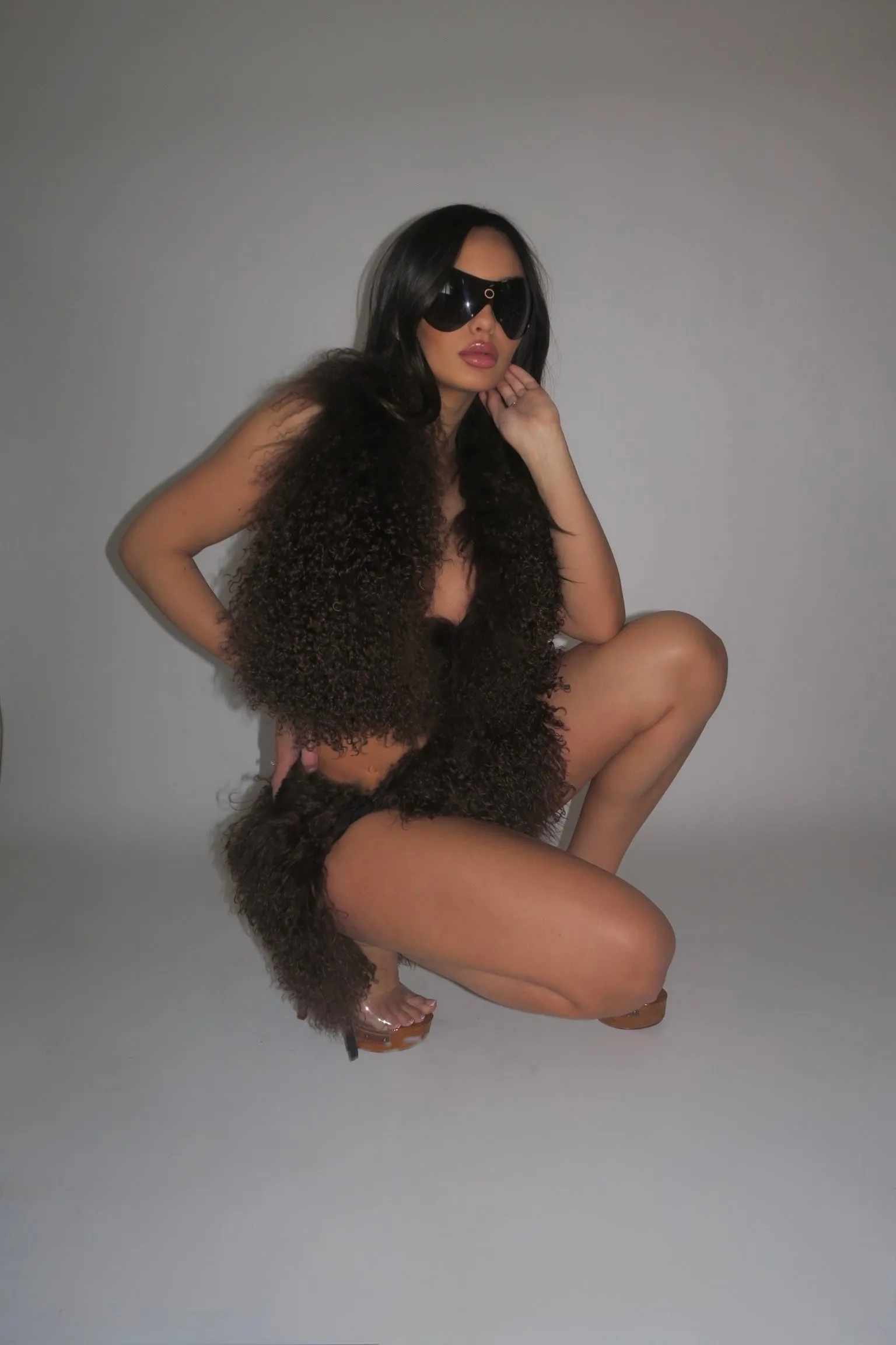 Mongolian Fur Mocha Skirt sold by Varenne product image thumbnail 4