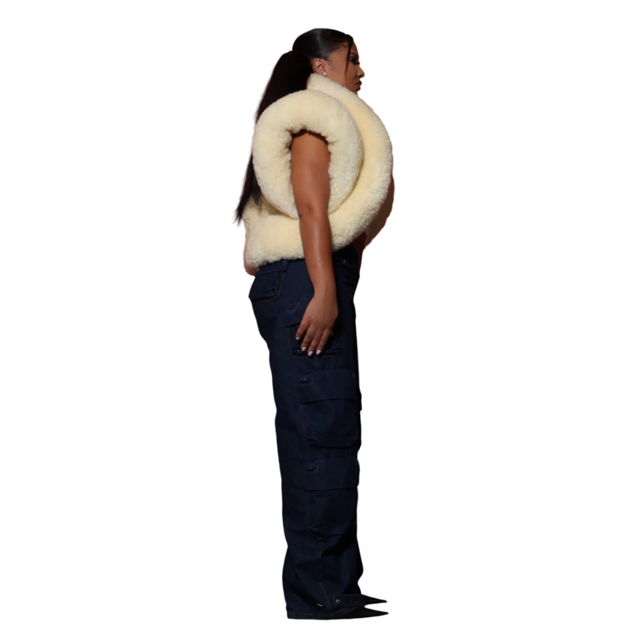 Shearling Tire Vest sold by Varenne product image thumbnail 2