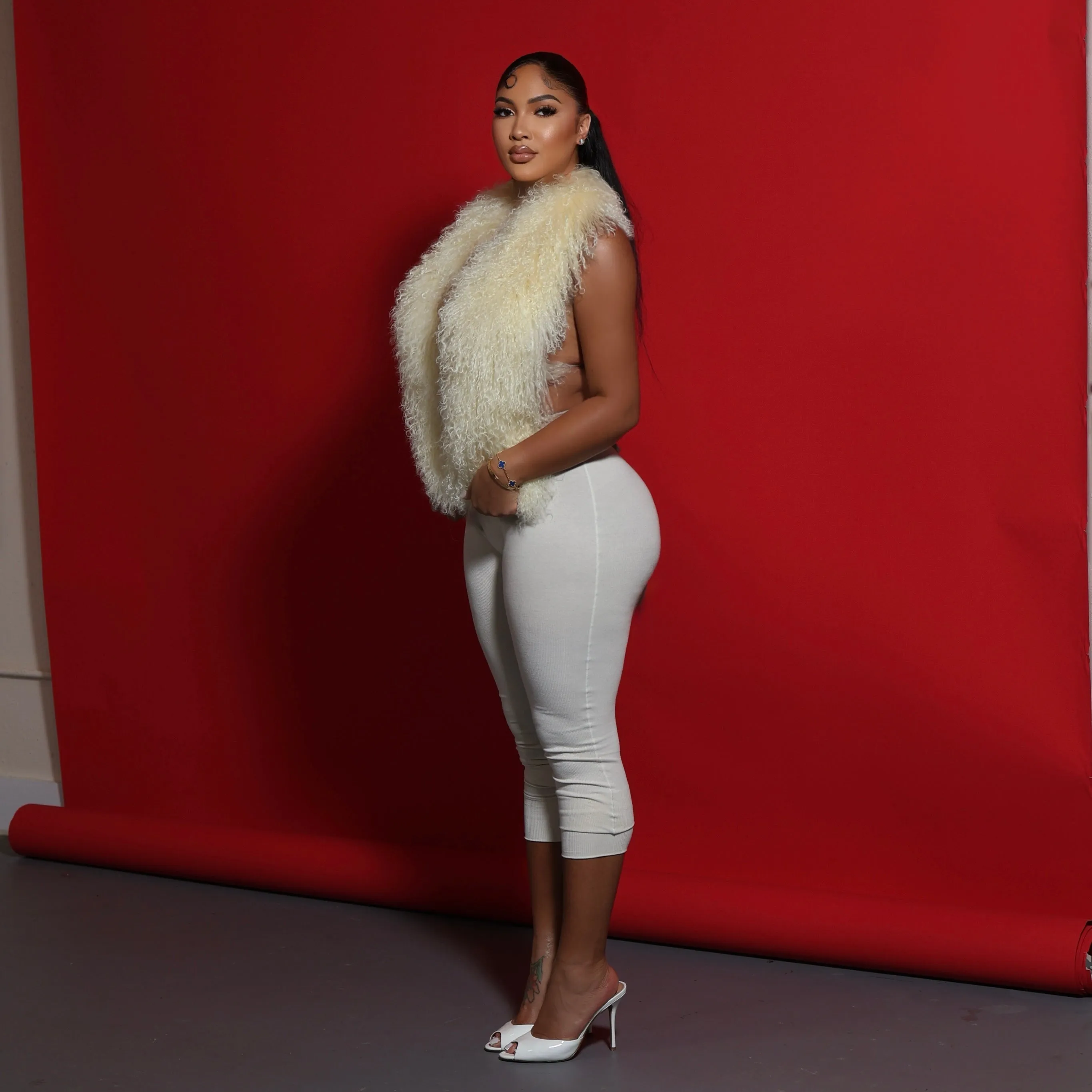 Mongolian Fur Halter Top Butter sold by Varenne product image thumbnail 4