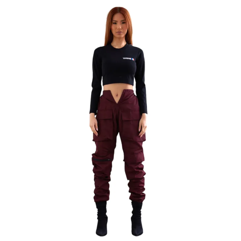 V Cut Cargo Joggers Puce made by Varenne
