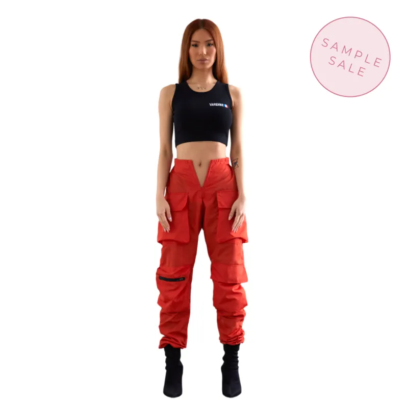 [SAMPLE SALE] V Cut Cargo Joggers Burnt Orange sold by Varenne